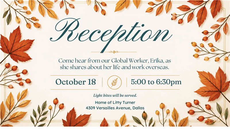 Reception for Erika - Global Worker