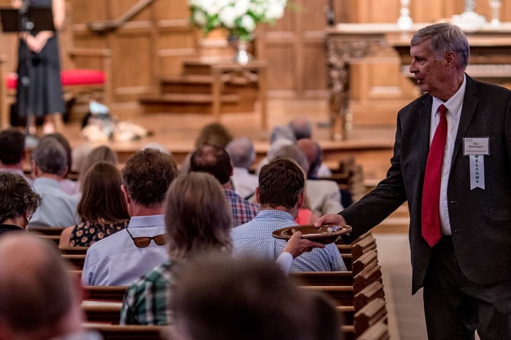 Giving during Sunday Morning Worship.